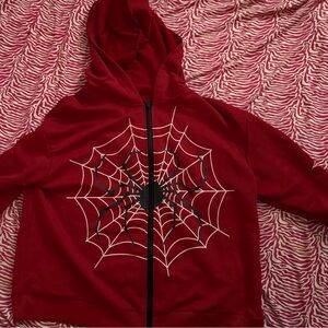 Spider Web Red Hoodie